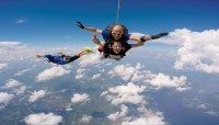 Funny Skydive Swimming